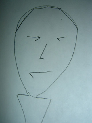 A Drawing Each Day: The tired face made of sevens